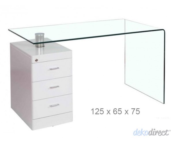 Mesa escritorio de 120 cm con cajonera en blanco