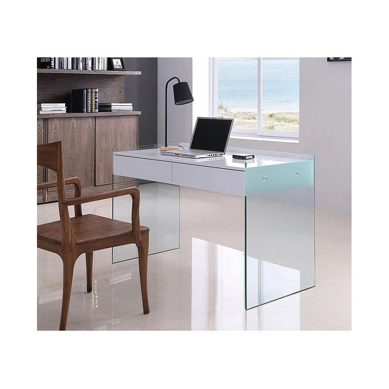Mesa escritorio de 120 cm con cajonera en blanco